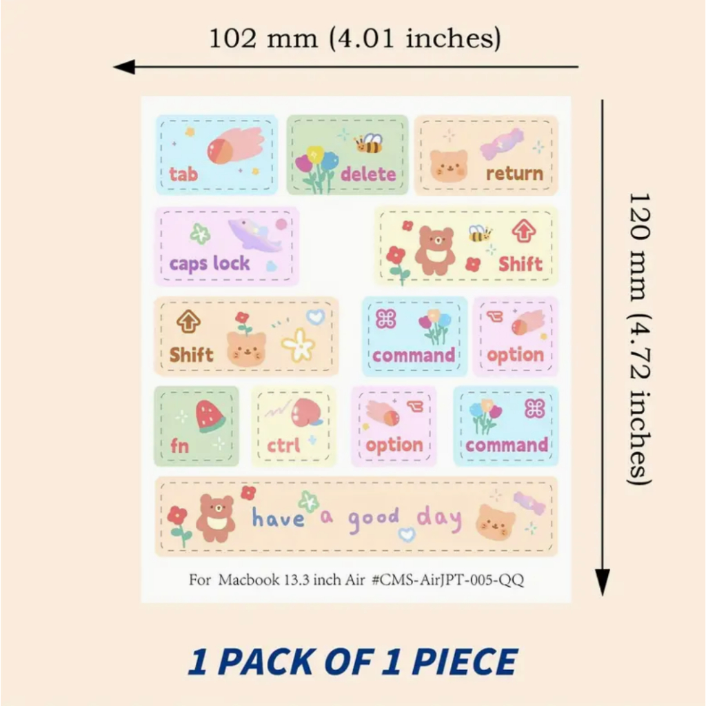 Sticker bàn phím hình CUTE hoạt hình dễ thương cho Macbook - Chất liệu ...