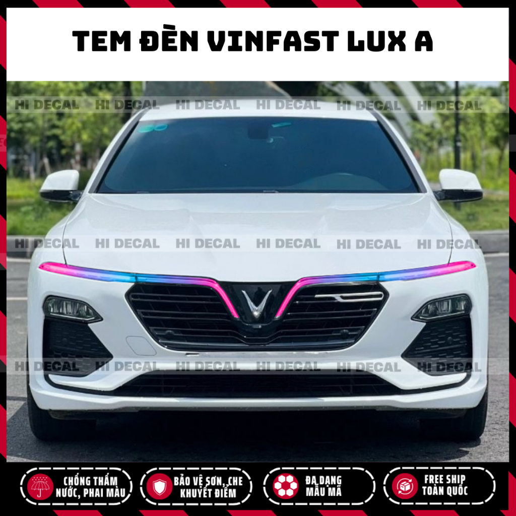 Tem dán demi xe Vinfast Lux A | Tem trang trí cao cấp chống thấm nước, phai màu, chịu nhiệt tốt