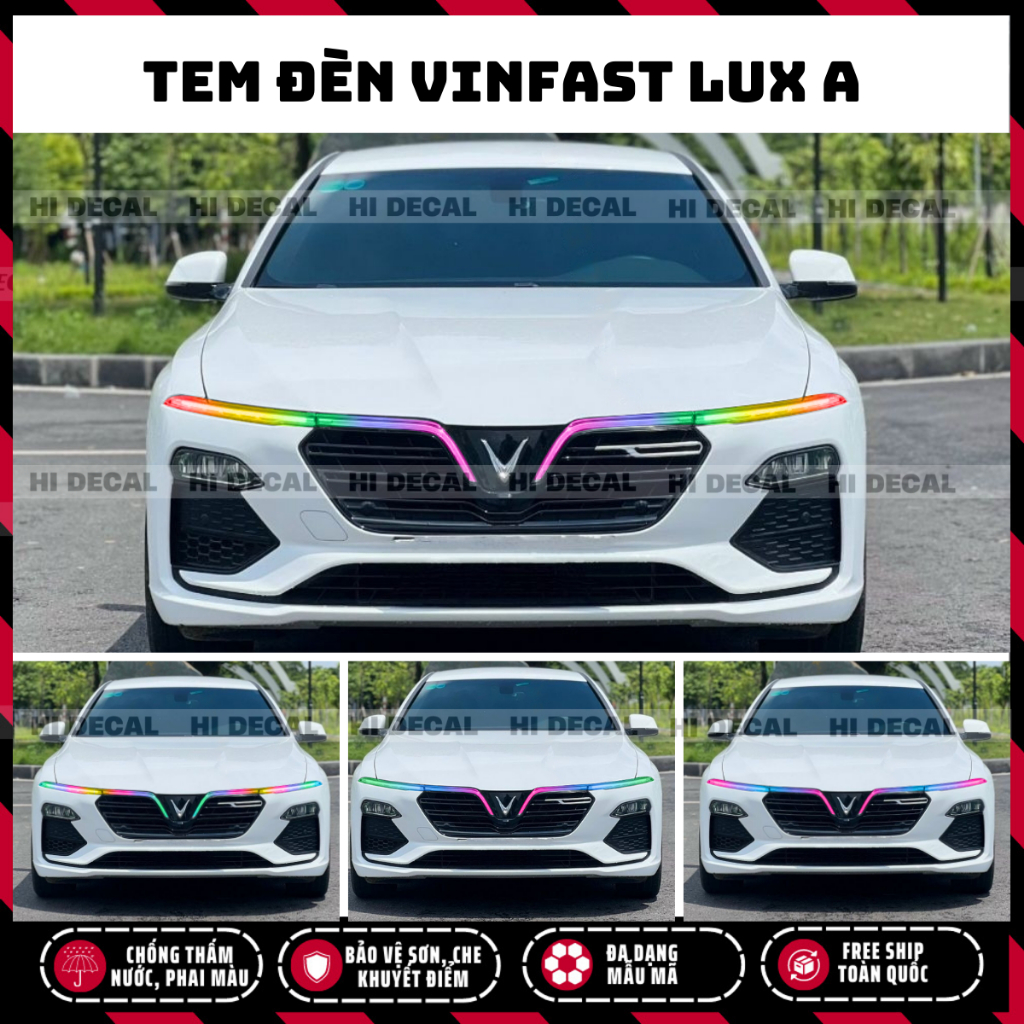 Tem dán demi xe Vinfast Lux A | Tem trang trí cao cấp chống thấm nước, phai màu, chịu nhiệt tốt