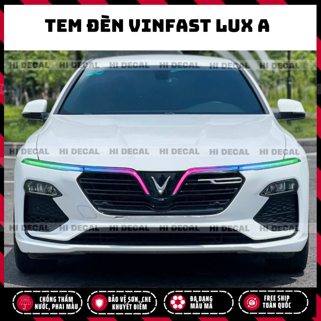 Tem dán demi xe Vinfast Lux A | Tem trang trí cao cấp chống thấm nước, phai màu, chịu nhiệt tốt