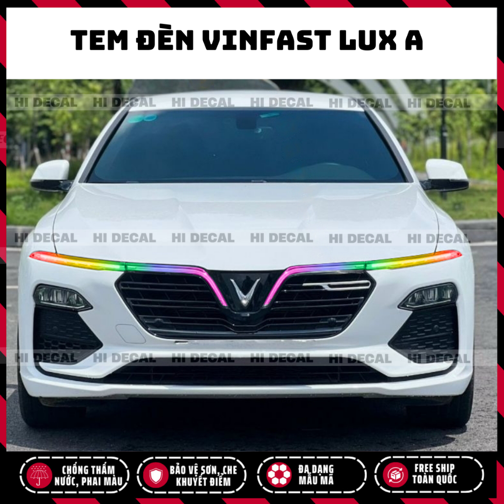 Tem dán demi xe Vinfast Lux A | Tem trang trí cao cấp chống thấm nước, phai màu, chịu nhiệt tốt