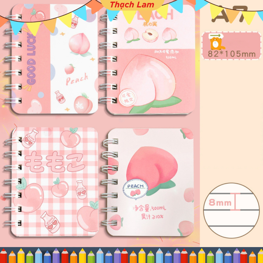 Set 4 quyển số tay mini 160 trang notebook dễ thương làm sổ ghi, quà ...