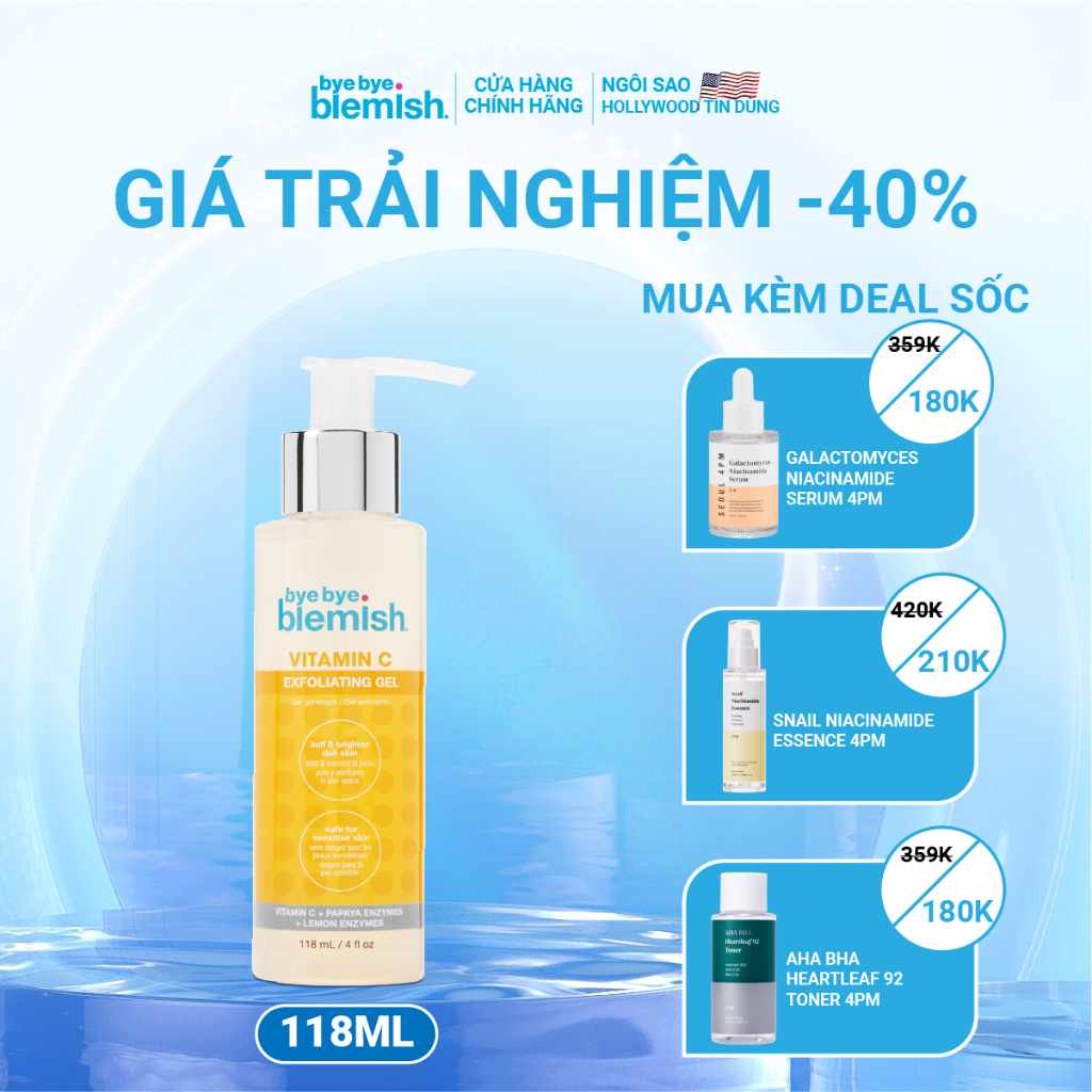Ảnh Gel Tẩy Tế Bào Chết Vitamin C Ngừa Mụn Và Sáng Da Bye Bye Blemish Vitamin C Exfoliating Gel 118ml 1