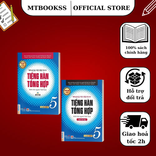Sách - Combo Tiếng Hàn Tổng Hợp Dành Cho Người Việt Nam - Cao Cấp 5 - Bản màu