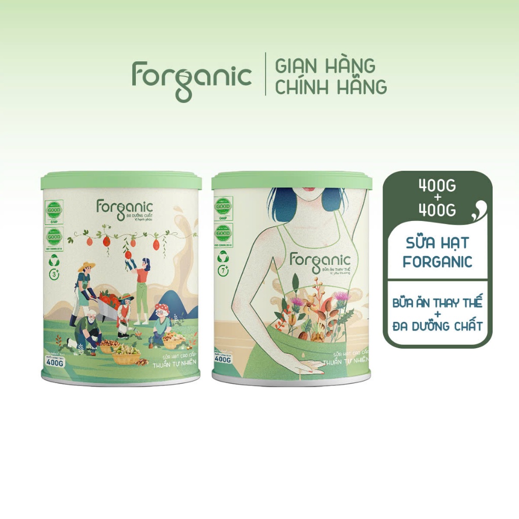 Ảnh Combo Sữa hạt Forganic Bữa ăn thay thế 400G và Sữa hạt Forganic Đa dưỡng chất 400G 1