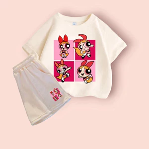 Set Bộ Quần Áo Hè Hình 4 Bé Gái Nơ Đỏ Đáng Yêu Dễ Thương, Chất Vải - Fashion Hàn Quốc (M 12)