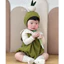Set bộ bodysuit cover HÀNH XANH kèm mũ tặng tất trắng cho em bé 4-14kg dễ thương chuẩn loại 1 mũ to ......