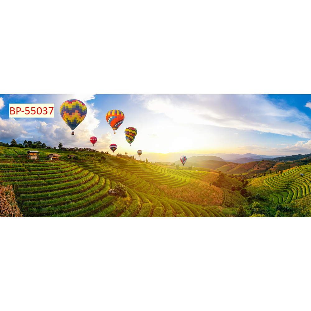 Tranh lụa 3D ruộng bậc thang mẫu mới, kèm keo và dụng cụ dán