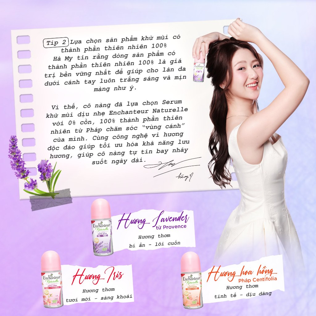 [MỚI] Lăn khử mùi tinh chất Serum Làm Sáng Da và Che Mờ Thâm sau 5 ngày - 100% thiên nhiên dịu nhẹ Enchanteur 50ml