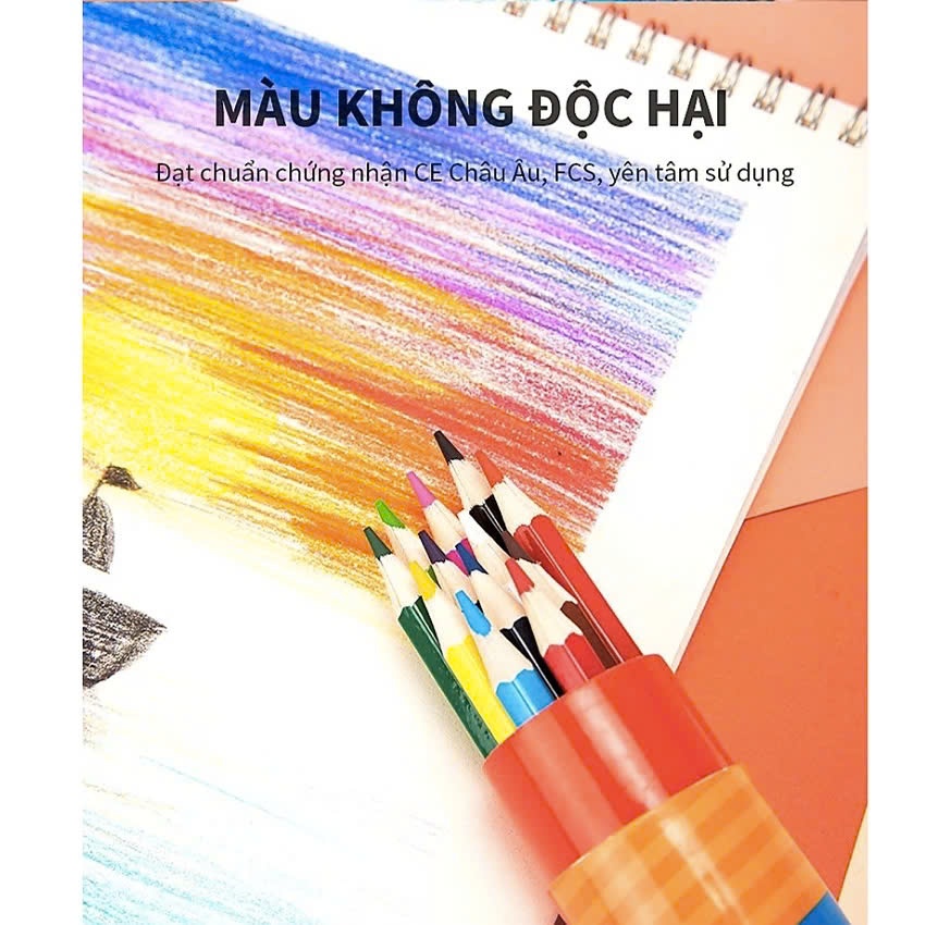Bút Chì màu ống King, thỏa sức cho bé sáng tạo, các sz 12/18/24 màu.
