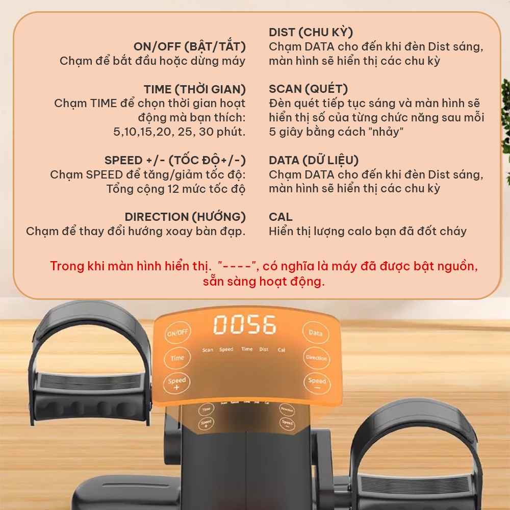 Xe đạp thể dục tại nhà, hỗ trợ phục hồi chức năng chính hãng GoodFit GF008MB, trợ lực điện
