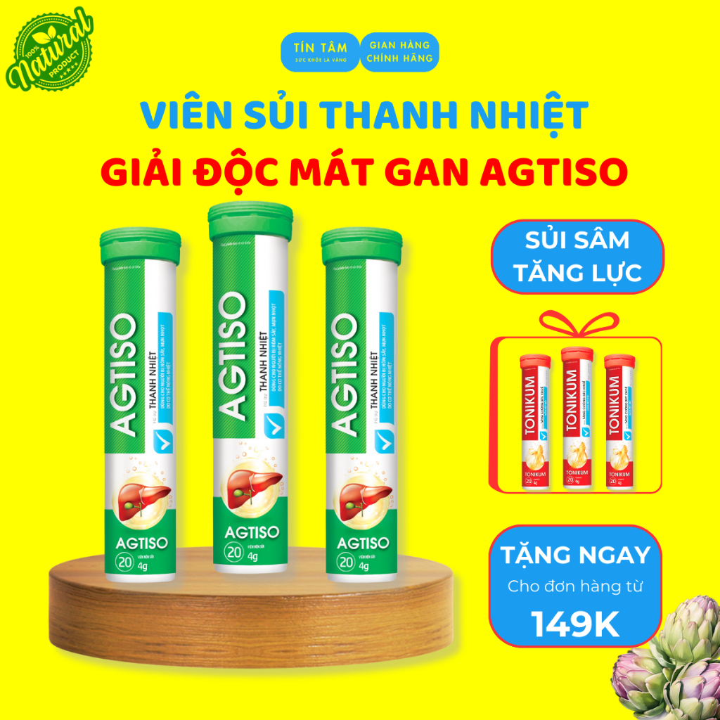 Viên c sủi thanh nhiệt rau má TÍN TÂM tuýp 20 viên to hỗ trợ giảm biểu ...