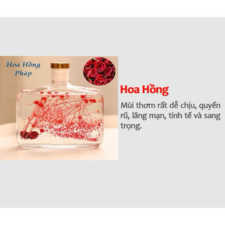 Tinh dầu thơm phòng khuếch tán 100ml hương hoa khô thiên nhiên, Nước hoa thơm phòng sang trọng khử mùi