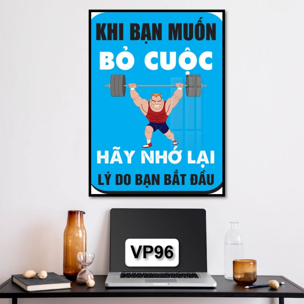 Tranh Slogan Treo Tường Động Lực Cổ Động Khẩu Hiệu Truyền Cảm Hứng Tranh Gỗ Tráng Gương Decor Văn Phòng