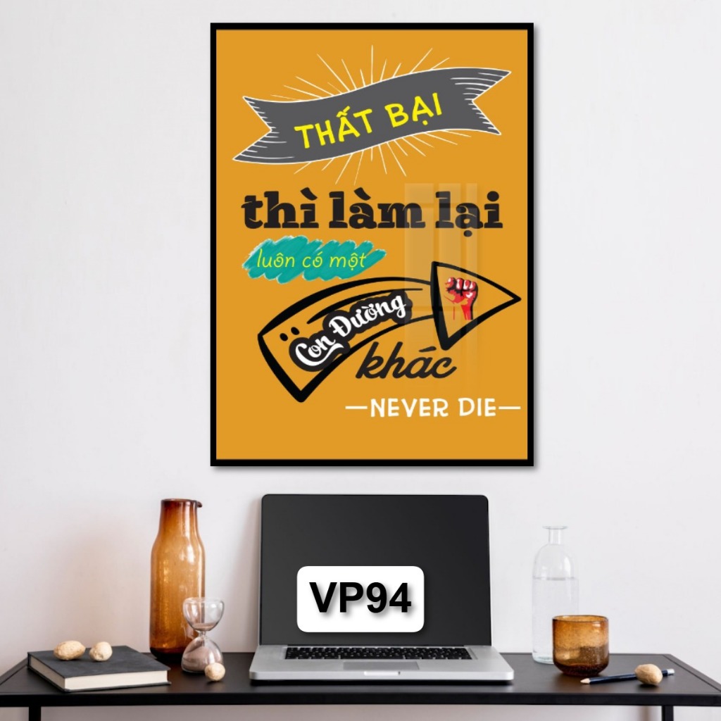 Tranh Slogan Treo Tường Động Lực Cổ Động Khẩu Hiệu Truyền Cảm Hứng Tranh Gỗ Tráng Gương Decor Văn Phòng