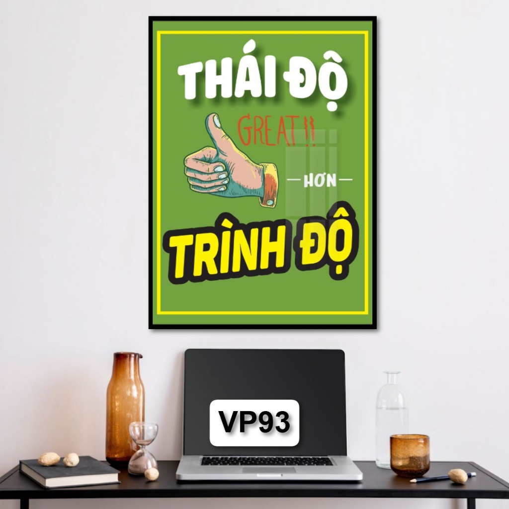 Tranh Slogan Treo Tường Động Lực Cổ Động Khẩu Hiệu Truyền Cảm Hứng Tranh Gỗ Tráng Gương Decor Văn Phòng