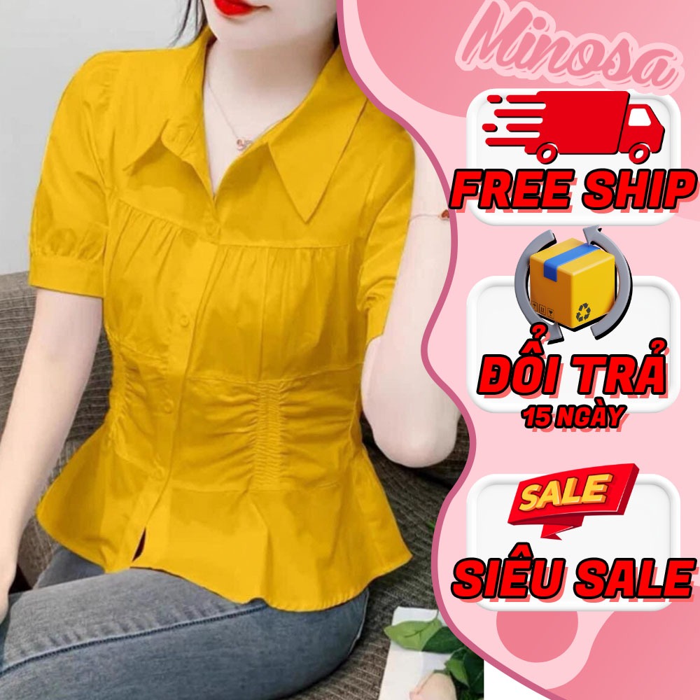 Áo Sơ Mi Nữ, Áo Sơ Mi Chất Thô Mỹ Mềm Mịn, Rút Eo Đơn Giản, Dễ Mặc, H1 ...