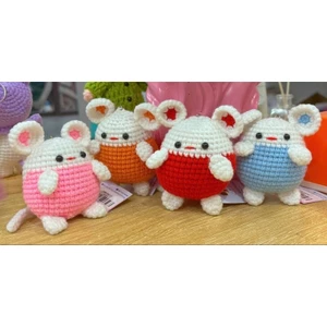 Chuột hamster len - Móc khoá chuột hamster treo cặp sách, móc khoá, túi, làm quà tặng - DIY