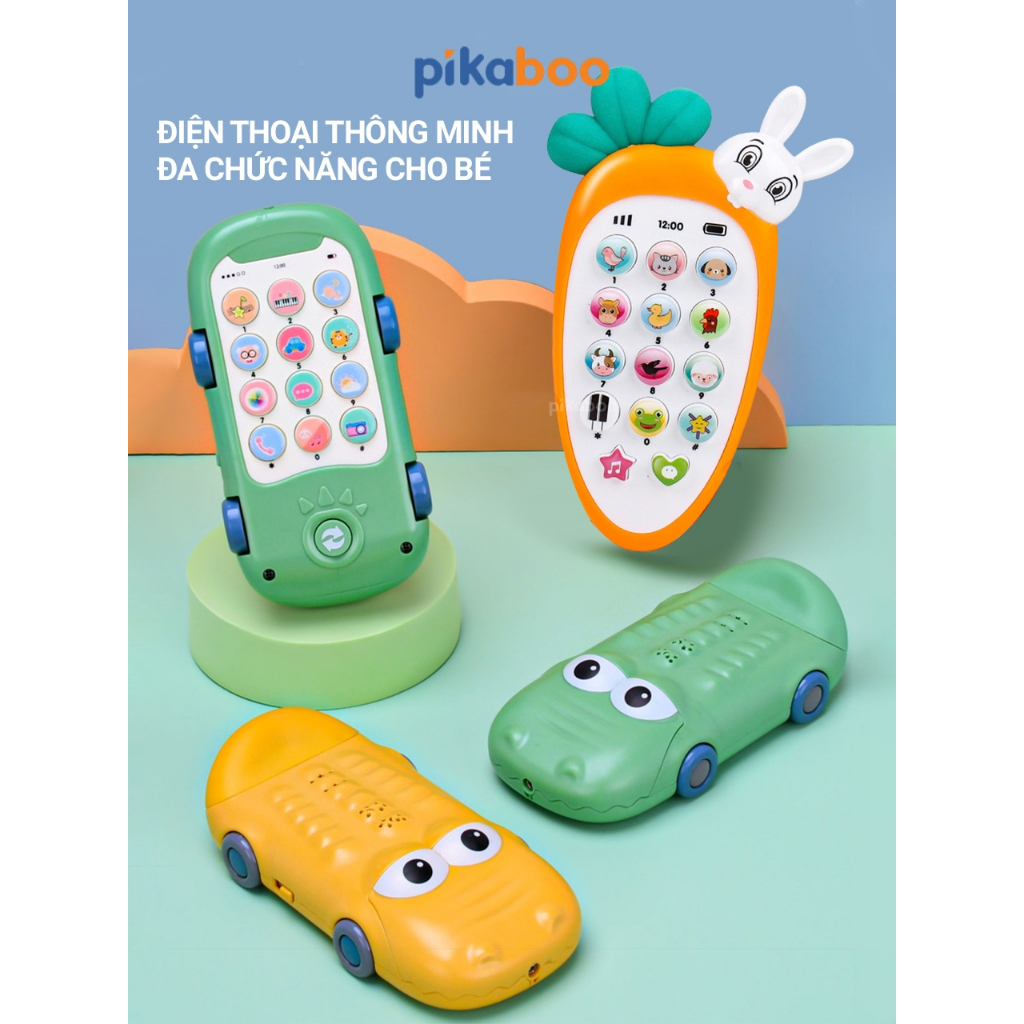 Ảnh Đồ chơi điện thoại thông minh mô hình cà rốt, ô tô cá sấu cho bé cao cấp Pikaboo đa dạng chức năng 2