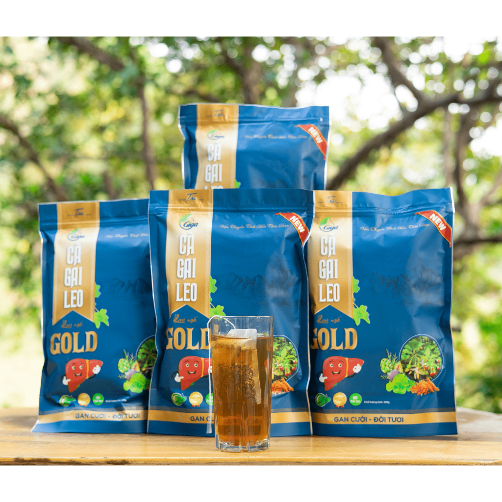 Trà túi lọc Cà Gai Leo Rau Má Gold GiGa - giúp thanh nhiệt, tăng cường chức năng gan, hạ men gan (250g/túi)