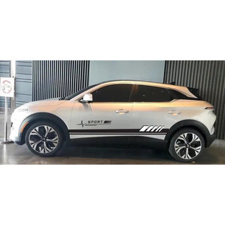 Tem 2 bên Sườn Xe Ô tô VF6, decal Sọc đen sport keo trong