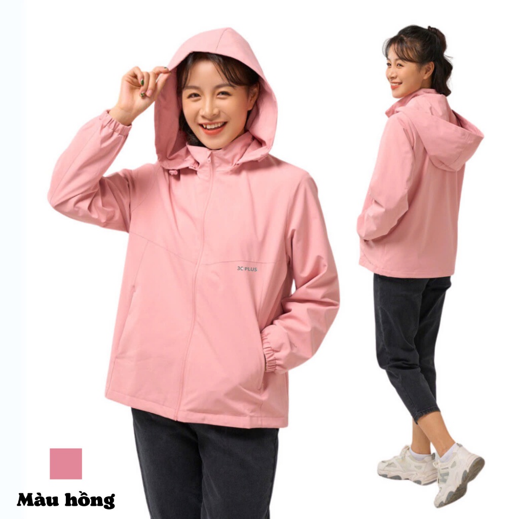 Áo khoác gió dù nữ 2 lớp áo khoác ngoài lót lưới 3C Plus vải gió tráng bạc kháng nước giữ ấm cơ thể mẫumới thu đông 2024