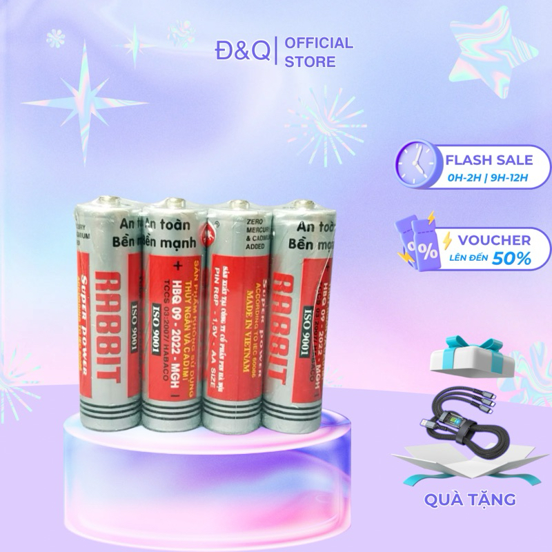 Pin con Thỏ AA 1.5V dùng cho các loại đồ chơi, mic hát, điều khiển các ...