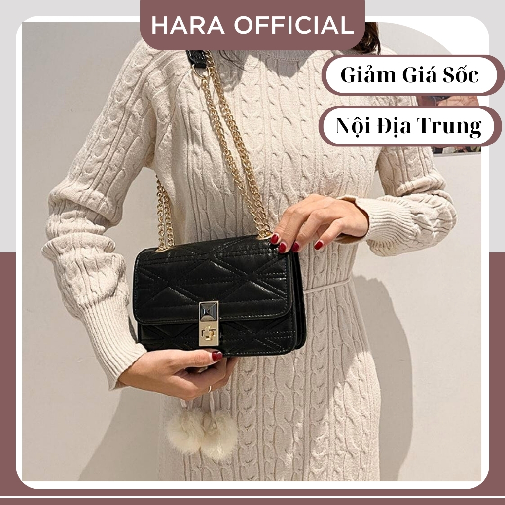 Túi Xách Nữ Đeo Chéo Quảng Châu Da Cao Cấp Dây Xích HARA Túi Xách
