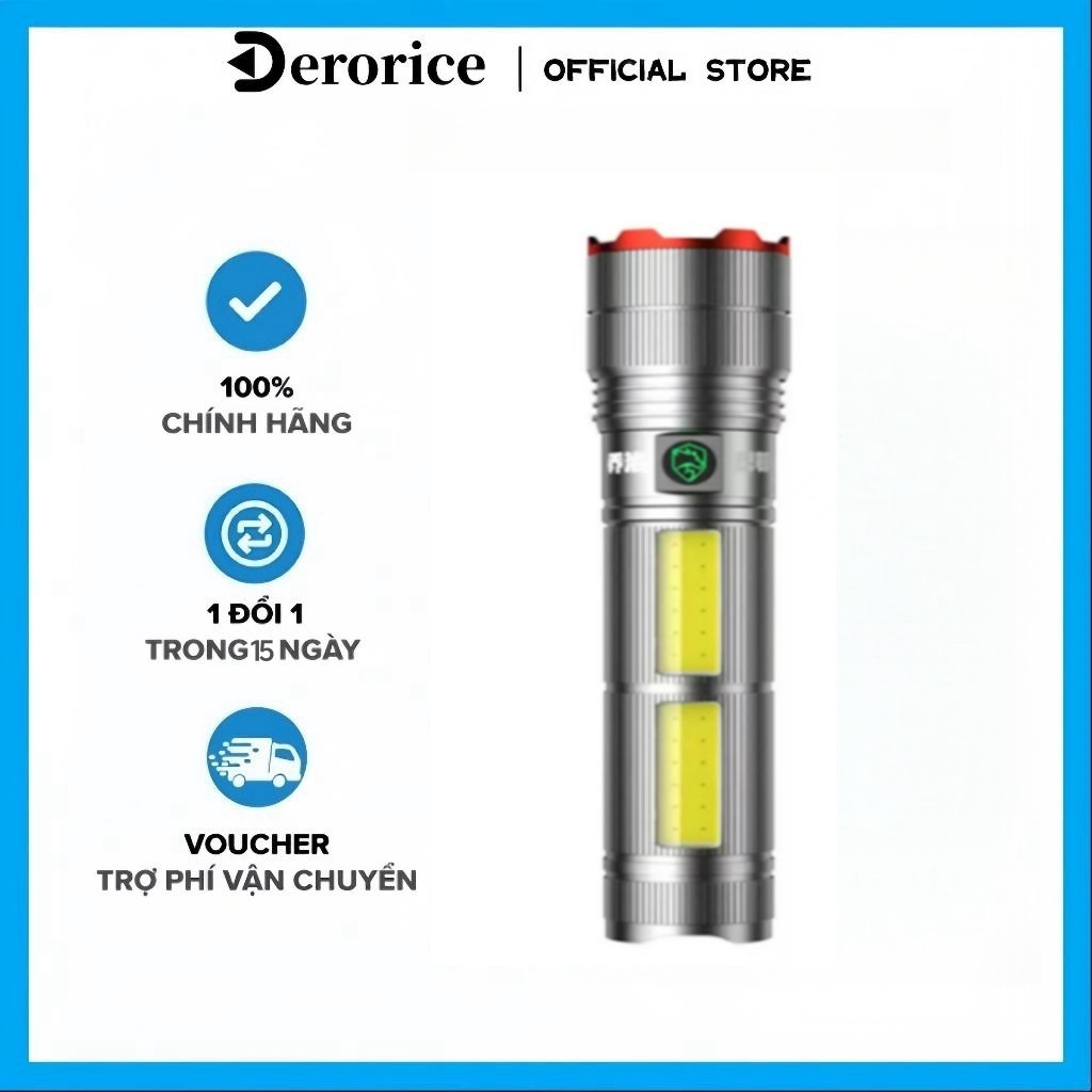 Đèn pin siêu sáng pin Lithium 7200mAh công suất lớn-có thể thu phóng ...