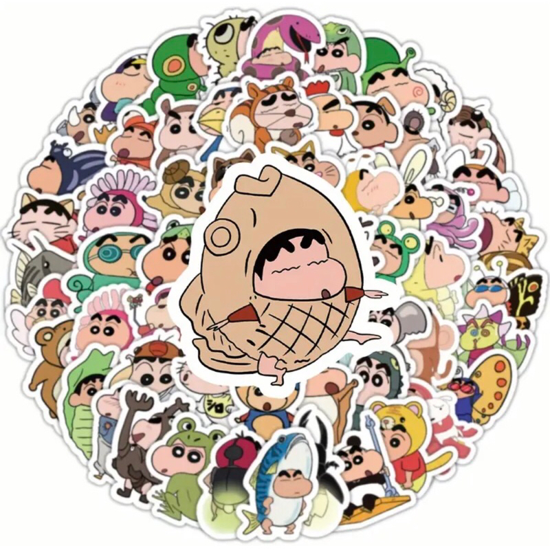 100 sticker Shin cậu bé bút chì anime dễ thương phim hoạt hình shin chống nước tốt trang trí đồ chơi hoặc cho bé chơi