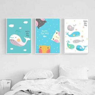 7 Sét 3 Tranh Trang Trí Phòng Em Bé Cự Cute BH09- Tranh Treo Tường Phòng Ngủ, Khu Vui Chơi Của Bé...