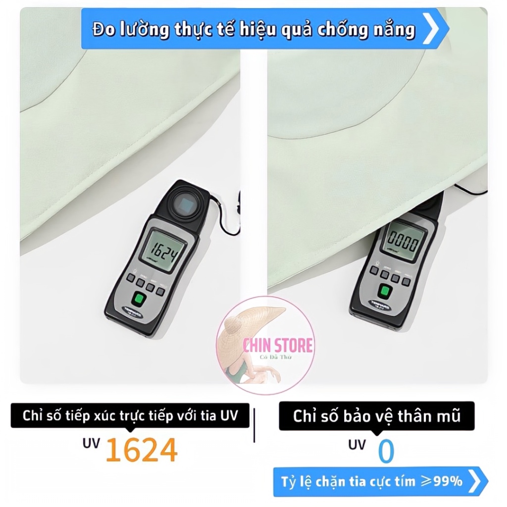 Mũ Nón Chống Nắng Vành Rộng Khăn Choàng Bảo Vệ Mặt Cổ Chống Tia UV Vành 8,5cm