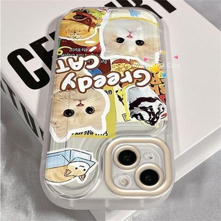 Ốp lưng iphone trong suốt chống sốc Greedy cat 6/6s/7/8 plus/x/xs/xr/11/12/13/14/15/16/ pro max - xb3007