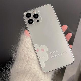 Ốp lưng iphone trong suốt cạnh vuông Thỏ trắng nice cho ip 6/8/7/plus/x/xr/xsmax/11/12/13/14/15/16/ pro max - u3010a