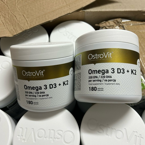Ostrovit Omega3 + D3 + K2 Dầu Cá Fish Oil, Dầu Cá 3in1 Hỗ Trợ Sức Khỏe Mắt