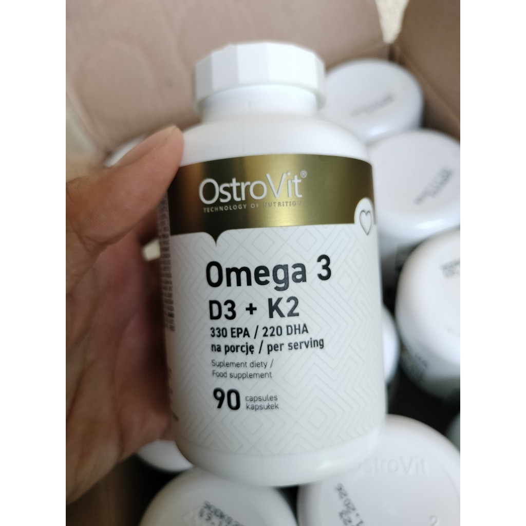 Ostrovit Omega3 + D3 + K2 Dầu Cá Fish Oil, Dầu Cá 3in1 Hỗ Trợ Sức Khỏe Mắt