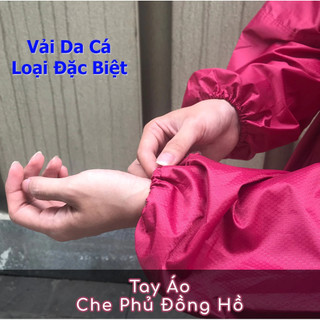 Áo mưa bít che kín toàn thân vải dù Polyester vân da cá siêu bền