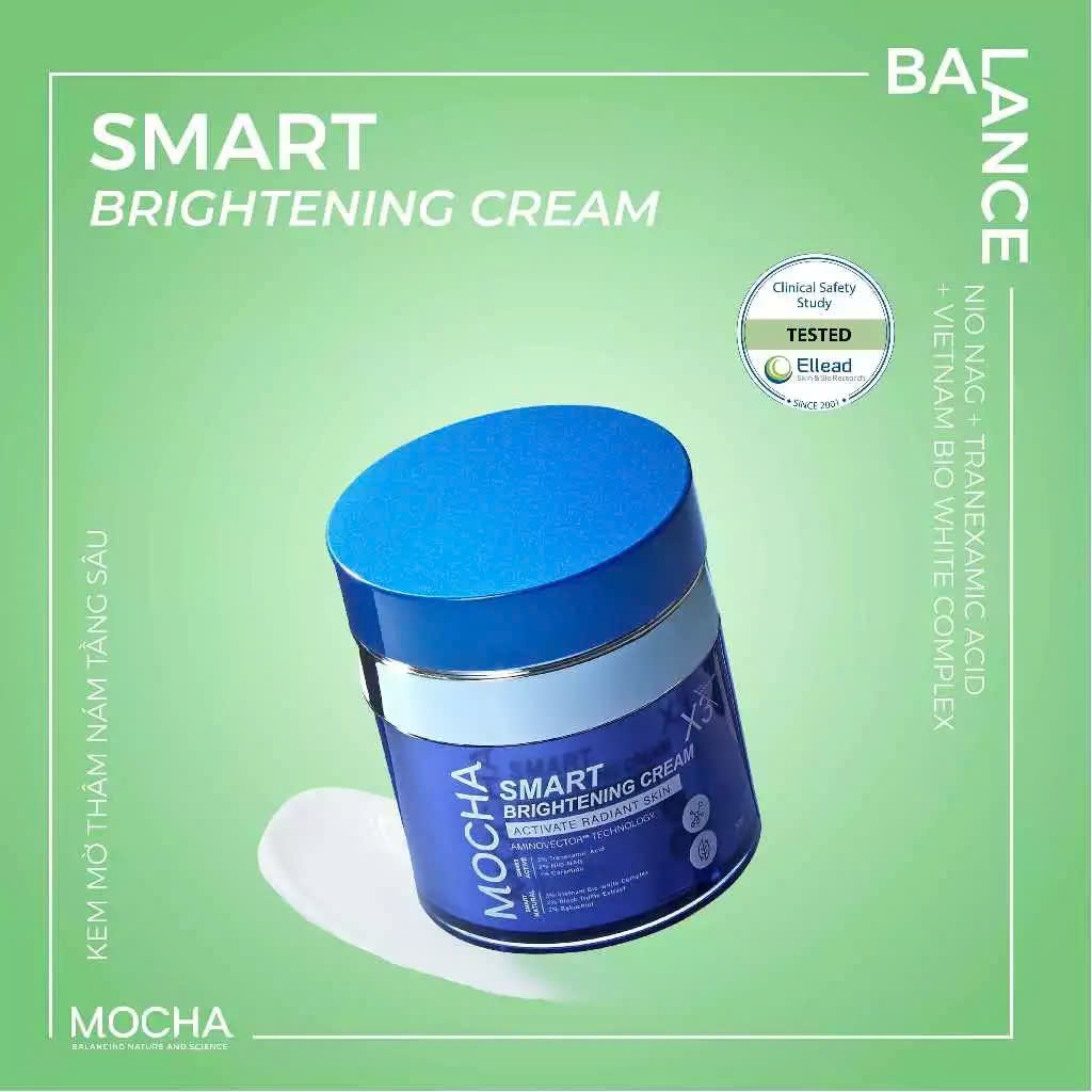 Ảnh Kem Giảm Sạm Nám MOCHA giảm nám chuyên sâu SMART BRIGHTENING CREAM 30G tặng sửa rửa mặt 2
