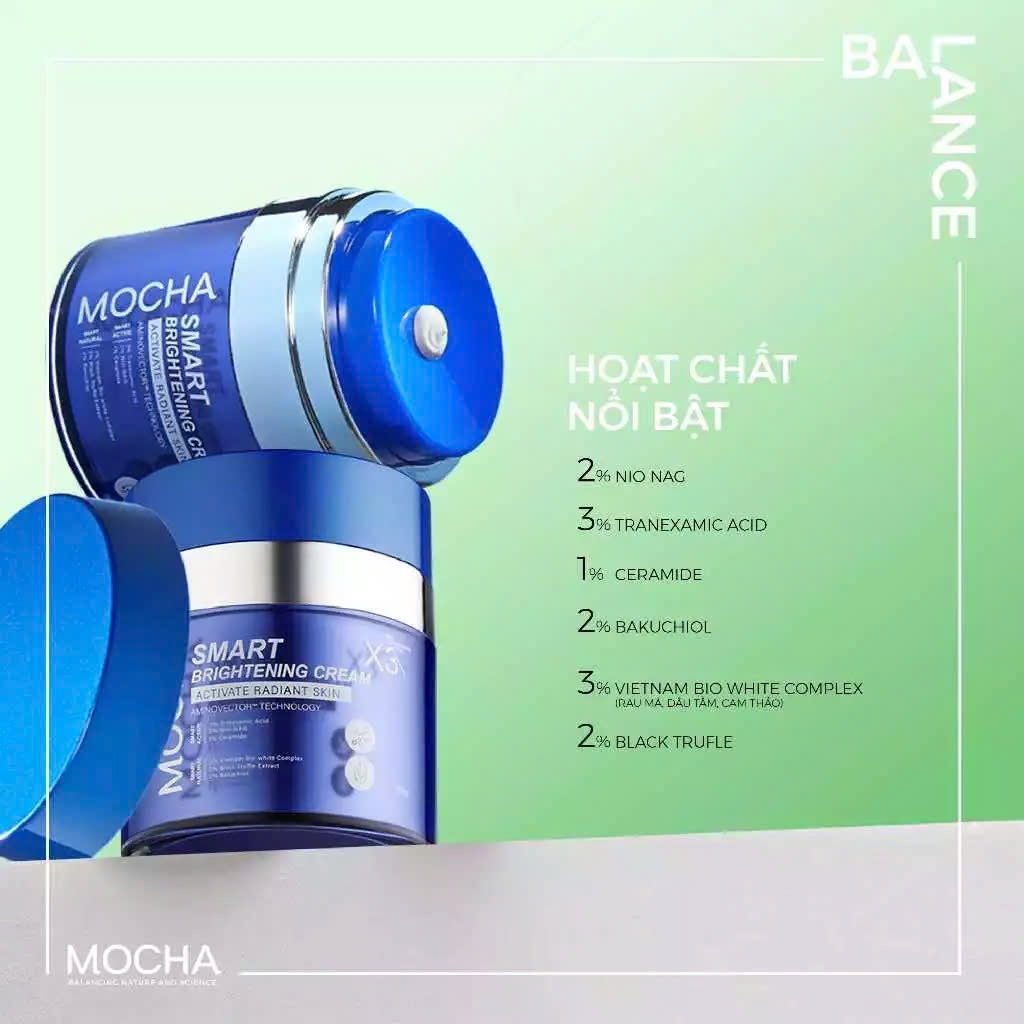 Ảnh Kem Giảm Sạm Nám MOCHA giảm nám chuyên sâu SMART BRIGHTENING CREAM 30G tặng sửa rửa mặt 3