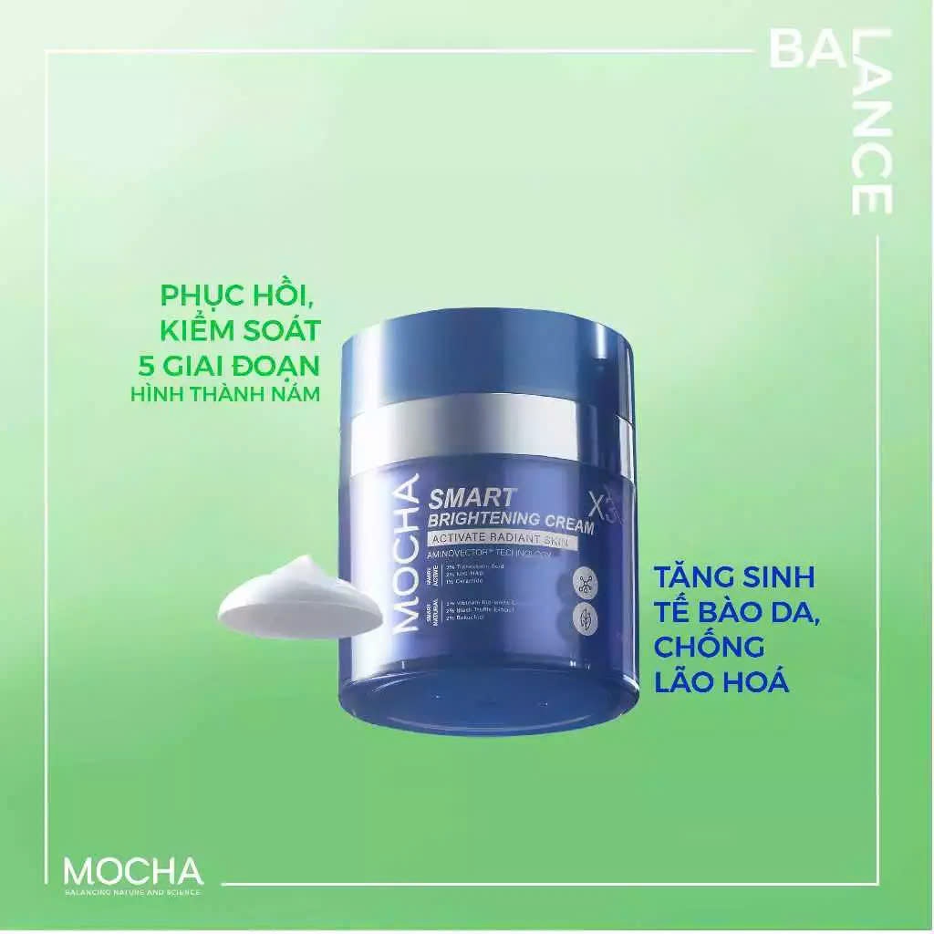 Ảnh Kem Giảm Sạm Nám MOCHA giảm nám chuyên sâu SMART BRIGHTENING CREAM 30G tặng sửa rửa mặt 4