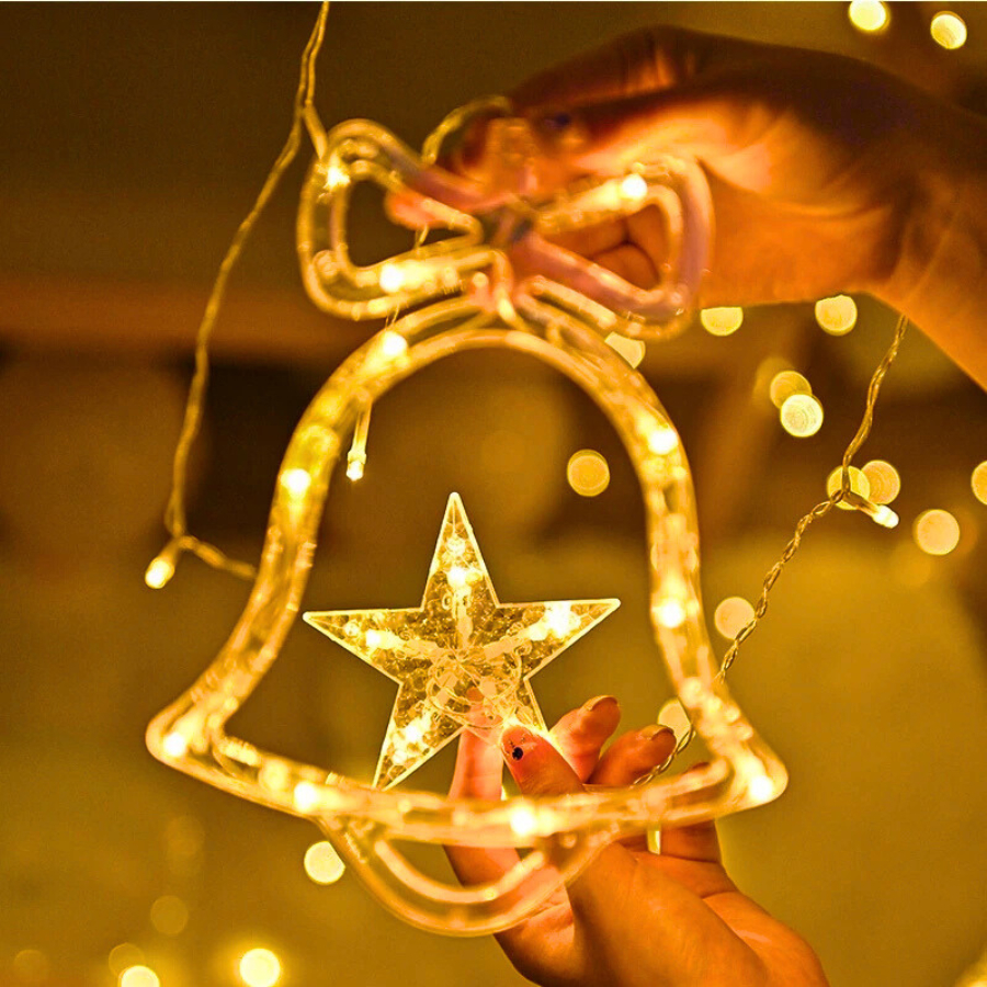 Đèn rèm Noel Kiểu Chuông Thông Nai Màn thả trang trí Noel dài 3,5m
