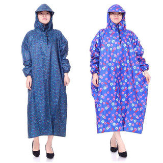 Áo mưa bít kín che phủ toàn thân vải dù Polyester họa tiết chống thấm