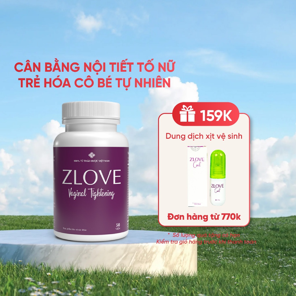 Ảnh Viên uống nội tiết tố nữ Zlove se khít và làm hồng vùng kín, giảm khô hạn, nấm ngứa ( Hộp 50 viên) 1
