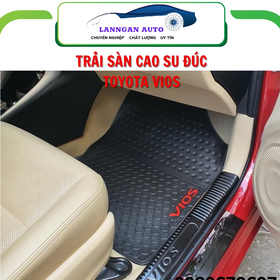 Thảm lót sàn ô tô Toyota Vios 2015- 2022, bộ trải sàn cao su PVC đúc, không mùi dễ dàng vệ sinh giá tốt