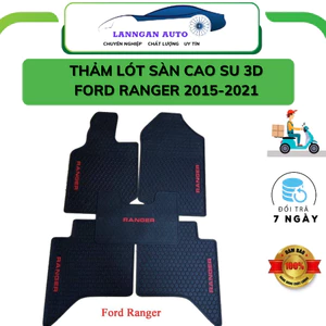 Thảm lót sàn ô tô Ford Ranger 2016-2023, bộ trải sàn cao su đúc, không mùi dễ dàng vệ sinh giá tốt