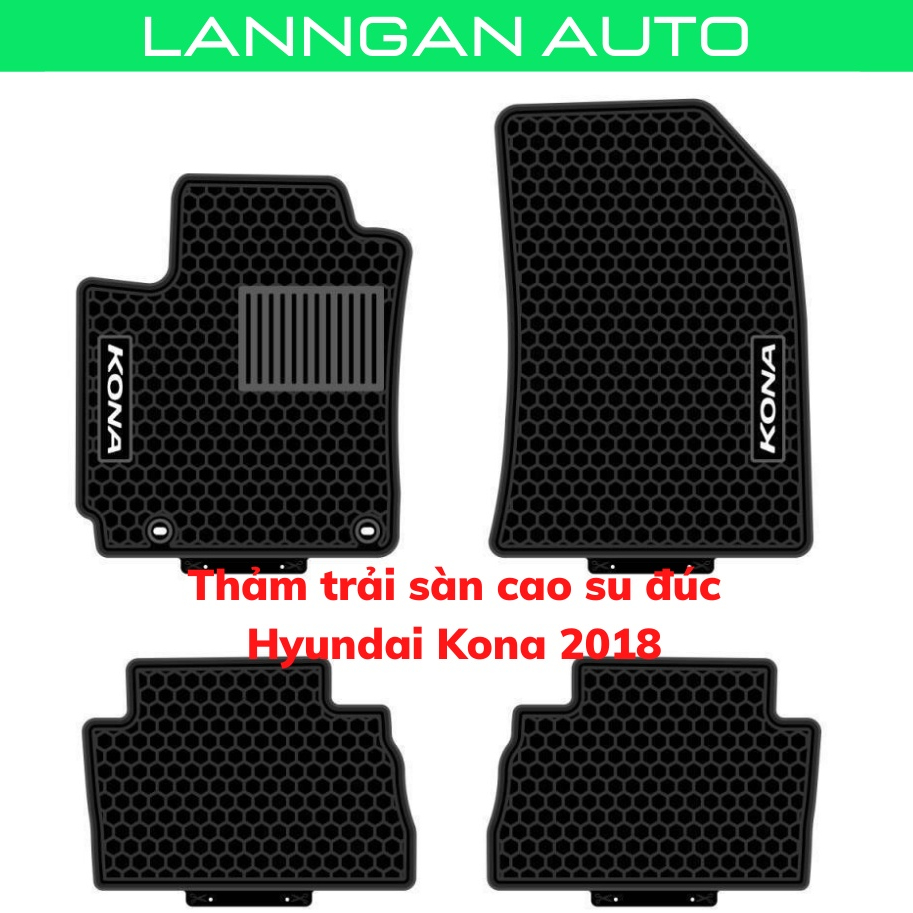 Thảm lót sàn ô tô Hyundai Kona 2018-2021, bộ trải sàn cao su PVC đúc, không mùi dễ dàng vệ sinh giá tốt