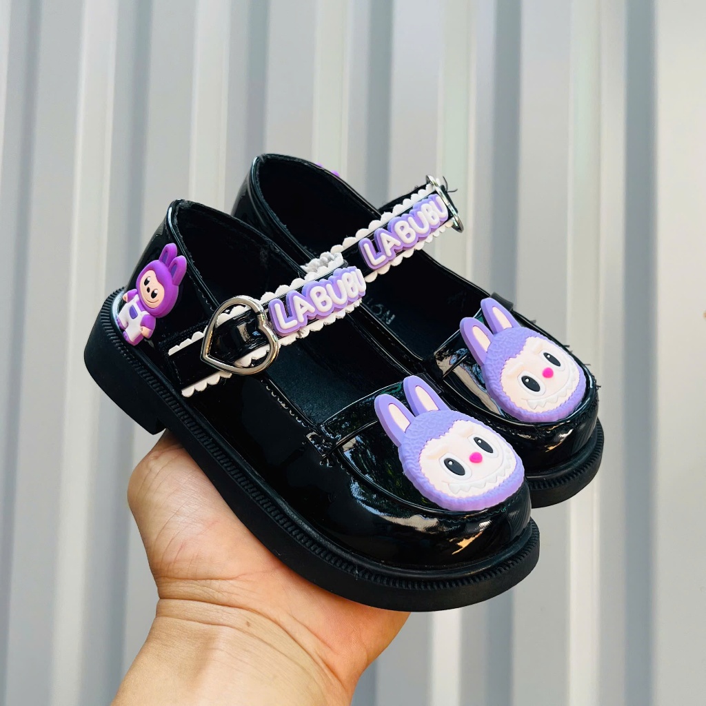 giày búp bê Kuromi bé gái - giày bệt cho bé kiểu dáng hàn quốc da PU êm chân QCCC full hộp size đại Labubu9901