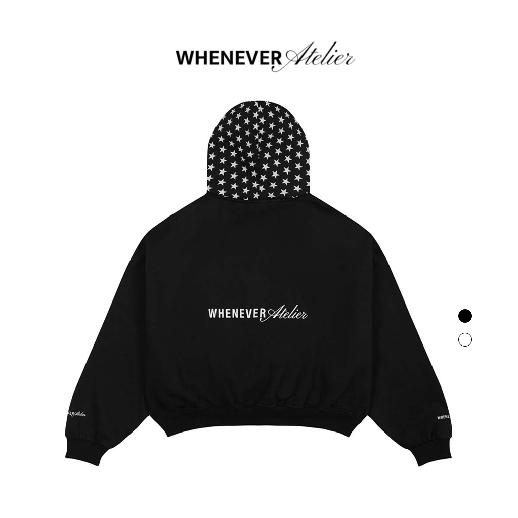 WHENEVER Áo Hoodie Whenever Super Star Zip Up Vải Nỉ Form Boxy Unisex ...