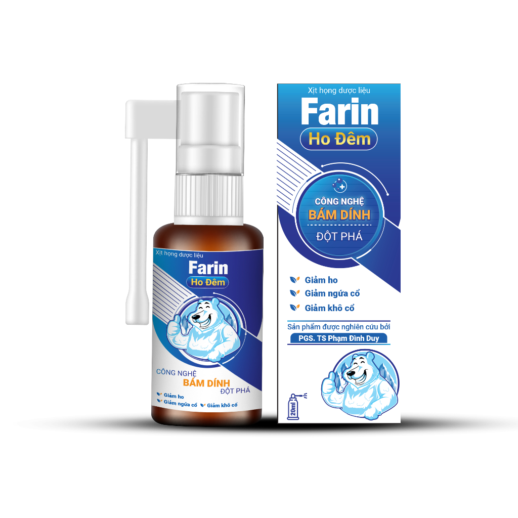 Xịt họng dược liệu FARIN - Hỗ trợ giảm ho đêm | Shopee Việt Nam
