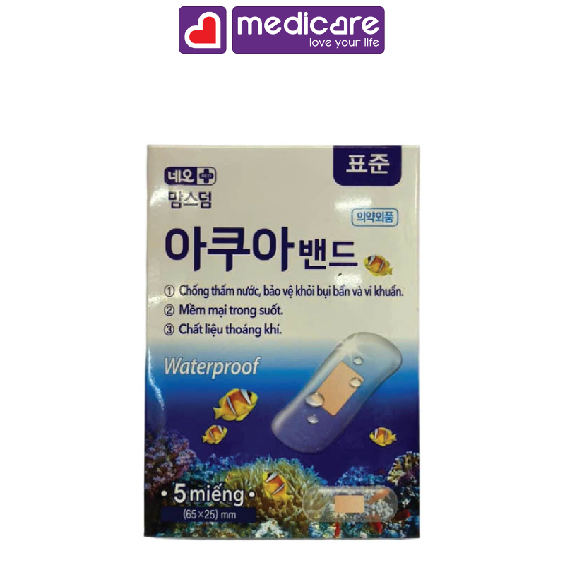 Băng Dán Cá Nhân MOMSDERM Neo Aqua Bandage Chống Thấm Nước Gói 5 cái